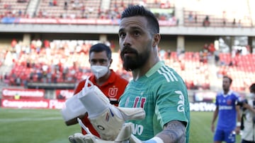 Futbol, Union La Calera vs Universidad de Chile.
Fecha 1, campeonato Nacional 2022.
El arquero de Universidad de Chile Hernan Galindez es fotografiado durante el partido de primera division contra Union La Calera disputado en el estadio Nicolas Chahuan