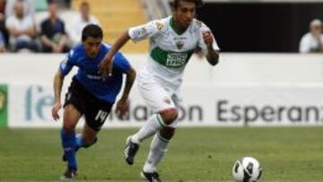 Damián Suárez, en un momento del partido ante el Xerez.