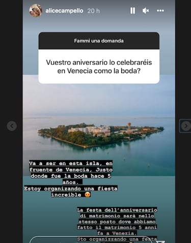 Alice Campello muestra la exclusiva isla donde celebrará su segunda boda con Morata