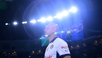 Javier Chicharito Hernandez of Guadalajara during the 14th round match between Monterrey and Guadalajara as part of the Liga BBVA MX, Torneo Clausura 2025 at BBVA Bancomer Stadium, on April 05, 2025 in Monterrey, Nuevo Leon, Mexico.