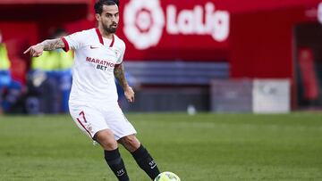 SEVILLE, SPAIN - JANUARY 23: Suso of Sevilla FC in action during the La Liga Santader match between Sevilla FC and Cadiz CF at Estadio Ramon Sanchez Pizjuan on January 23, 2021 in Seville, Spain. Sporting stadiums around Spain remain under strict restrict