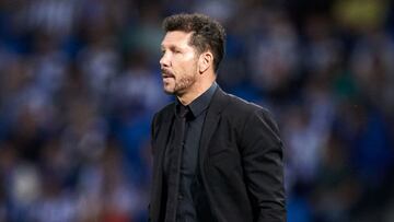 Diego Pablo Simeone, durante el Real Sociedad-Atl&eacute;tico