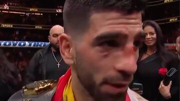 Acaba de ganar el título mundial y le deja este recado a McGregor: “Pelotas”