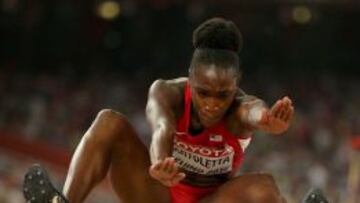 La estadounidense Tianna Bartoletta, campeona mundial de longitud. 