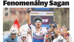 El diario eslovaco Pravda dedic&oacute; su portada a Peter Sagan despu&eacute;s de que el eslovaco lograse su segundo t&iacute;tulo en el Mundial de ciclismo.