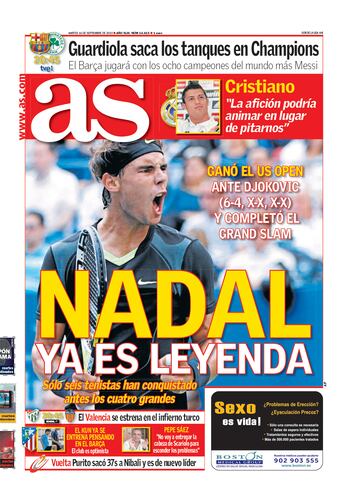 Rafa Nadal a través de las portadas de As