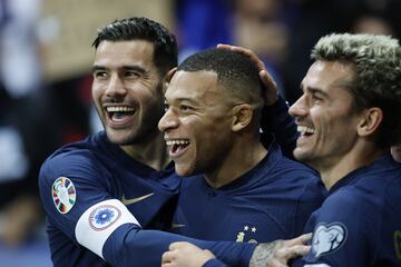 Goal machine | Mbappé celebrates scoring with France teammates.