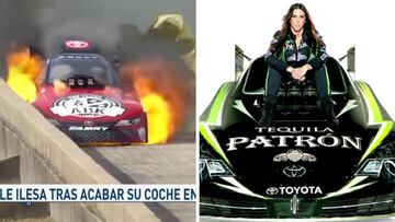 La calma de esta piloto después de que su carro se incendiaria