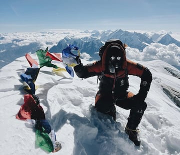 Anna Gutu, en la cima del Cho Oyu.