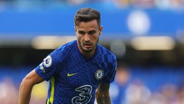 LONDON, ENGLAND - SEPTEMBER 11: Saul Niguez of Chelsea  during the Premier League match between Chelsea  and  Aston Villa at Stamford Bridge on September 11, 2021 in London, England. (Photo by Catherine Ivill/Getty Images)