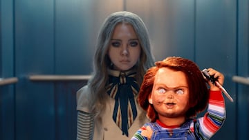 M3GAN X Chucky crossover M3GAN MEGAN muñeca asesina IA Inteligencia artificial AI Muñeco diabolico donde ver chucky peliculas de terror halloween 2023 peliculas de muñecos juguetes malditos anabelle