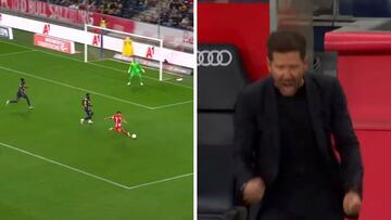 La reacción del Cholo Simeone con el gol anulado de su hijo