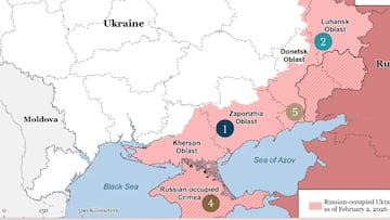 Guerra de Ucrania, en directo: los territorios que ha conquistado Rusia en el cuarto año de conflicto
