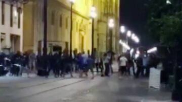 Batalla campal de los seguidores croatas en Sevilla