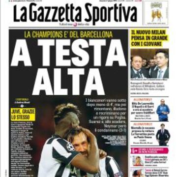 La portada de La Gazzetta dello Sport.