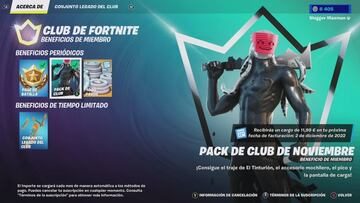 El Tinturi&oacute;n es la skin del Club de Fortnite de noviembre de 2022