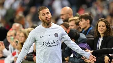 PARIS, FRANCE - OCTOBER 01: Sergio Ramos of Paris Saint Germain warms up prior to the French Ligue 1 (L1) soccer match between Paris Saint-Germain (PSG) and OGC Nice at Parc des Princes stadium in Paris, France on October 01, 2022. (Photo by Mustafa Yalcin/Anadolu Agency via Getty Images)