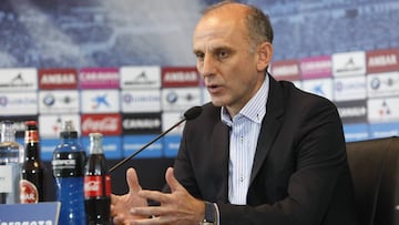 Ángel Martín González, en una comparecencia como director deportivo del Real Zaragoza.