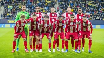 El once del Atlético contra el Cádiz.