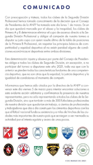 La Segunda División se paraliza