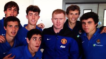 La foto con Paul Scholes con la que Zubieta saca pecho