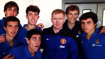 La foto con Paul Scholes con la que Zubieta saca pecho