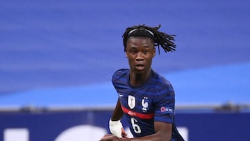 France&#039;s midfielder Eduardo Camavinga runs with the ball during the UEFA Nations League Group C football match between France and Croatia on September 8, 2020  at the Stade de France in Saint-Denis, near Paris. (Photo by FRANCK FIFE / AFP)