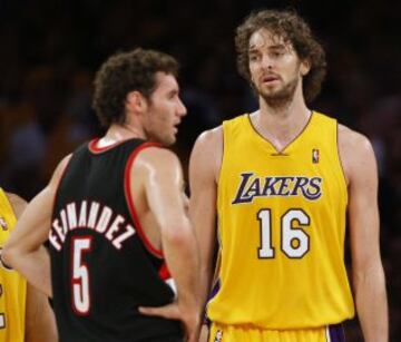 Rudy Fernández junto a Pau Gasol durante la temporada 2008-09.