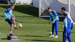 De Paul, Nahuel, Savic y Simeone en la sesión del Atlético.