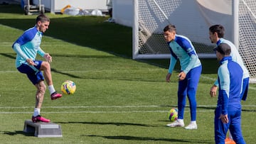 De Paul, Nahuel, Savic y Simeone en la sesión del Atlético.