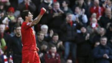 Luis Su&aacute;rez, celebrando uno de sus goles.