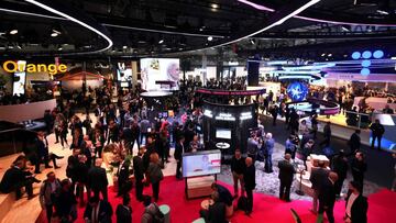 Visitors attend the Mobile World Congress (MWC), the telecom industry&#039;s biggest annual gathering, in Barcelona on February 27, 2023. (Photo by Thomas COEX / AFP)