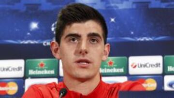 Courtois, compareciendo en rueda de prensa en Viena.