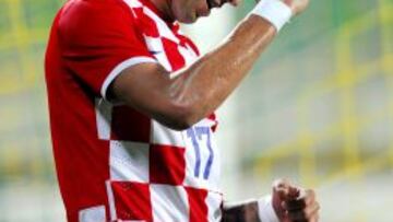 Mandzukic celebra uno de los goles que marcó con Croacia contra Chipre.