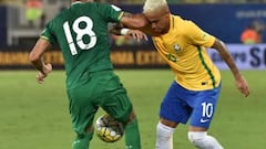 Barcelona's Neymar took a beating as Brazil thumped Bolivia