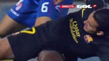 Pedro se retiró con una distensión en un tobillo