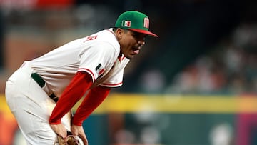 HOUSTON, TEXAS - MARCH 11: Nacho Alvarez Jr. #2 of the Mexico reacts in the ninth inning against Italy during the 2026 World Baseball Classic between Italy and Mexico at Daikin Park on March 11, 2026 in Houston, Texas. Kenneth Richmond/Getty Images/AFP (Photo by Kenneth Richmond / GETTY IMAGES NORTH AMERICA / Getty Images via AFP)