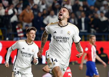 Joselu celebra el gol que decidió la semifinal.