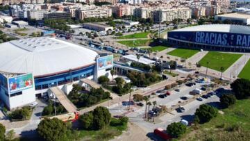 Homenaje histórico a Nadal en Málaga: cuelgan una lona de más de 2.500 metros