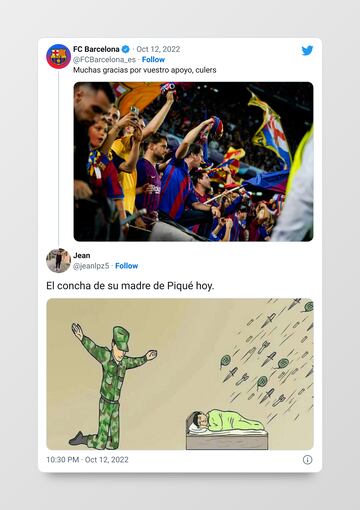 Piqué se convierte en el foco de los memes del Barça - Inter