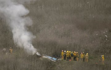 Firefighters at the Calabasas accident site.