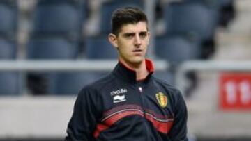 Courtois en un entrenamiento con su selección. Los ‘Diablos Rojos’ preparan el Mundial.