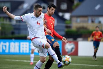 Spain's Álvaro Morata in action against the Faroe Islands on Friday