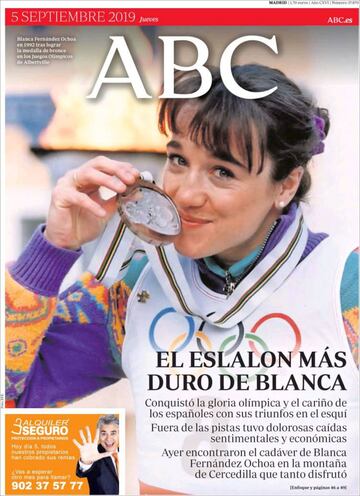 Así ha despedido la prensa española a Blanca Fernández Ochoa