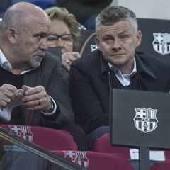 Solskjaer estuvo presente en el palco del Camp Nou