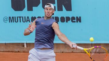 Nadal ya se entrena sobre la tierra batida de Madrid