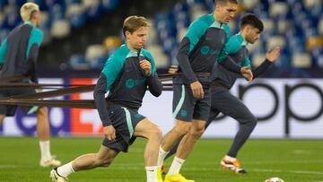 20/02/24 PREVIA CHAMPIONS LEAGUE
OCTAVOS IDA ESTADIO DIEGO ARMANDO MARADONA
NAPOLES - BARCELONA ENTRENAMIENTO
FRENKIE DE JONG ORIOL ROMEU