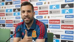 Jordi Alba en rueda de prensa. 