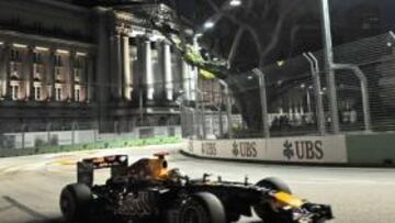 <b>NO FALLA. </b>Vettel arrancó de la mejor manera posible en Singapur, con el mejor tiempo y ajeno a la presión de una posible coronación.