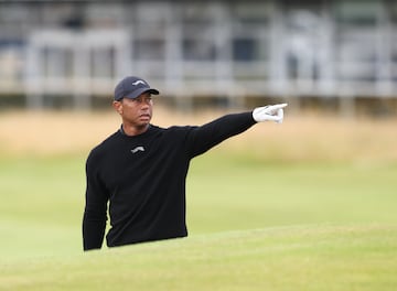 Tiger Woods of the USA during a practice round for the Open Golf Championships 2024 